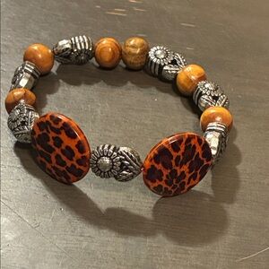 Leopard Print Beaded Bracelet